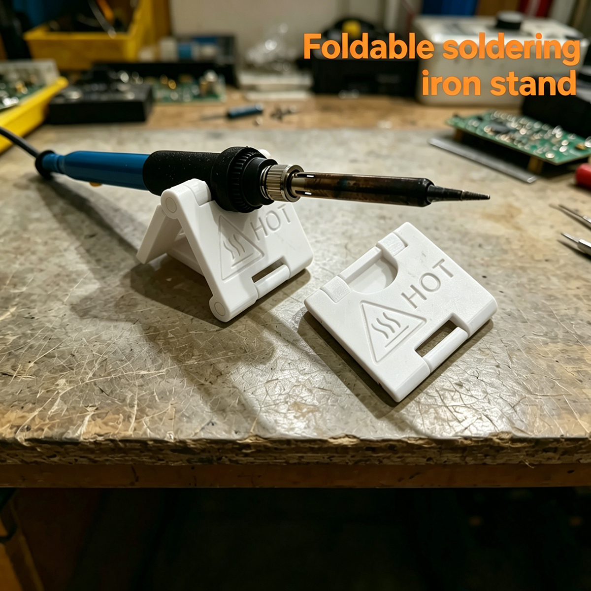 Diy Electronics Soldering Kit - 3D Printed Foldable Soldering Iron Stand,