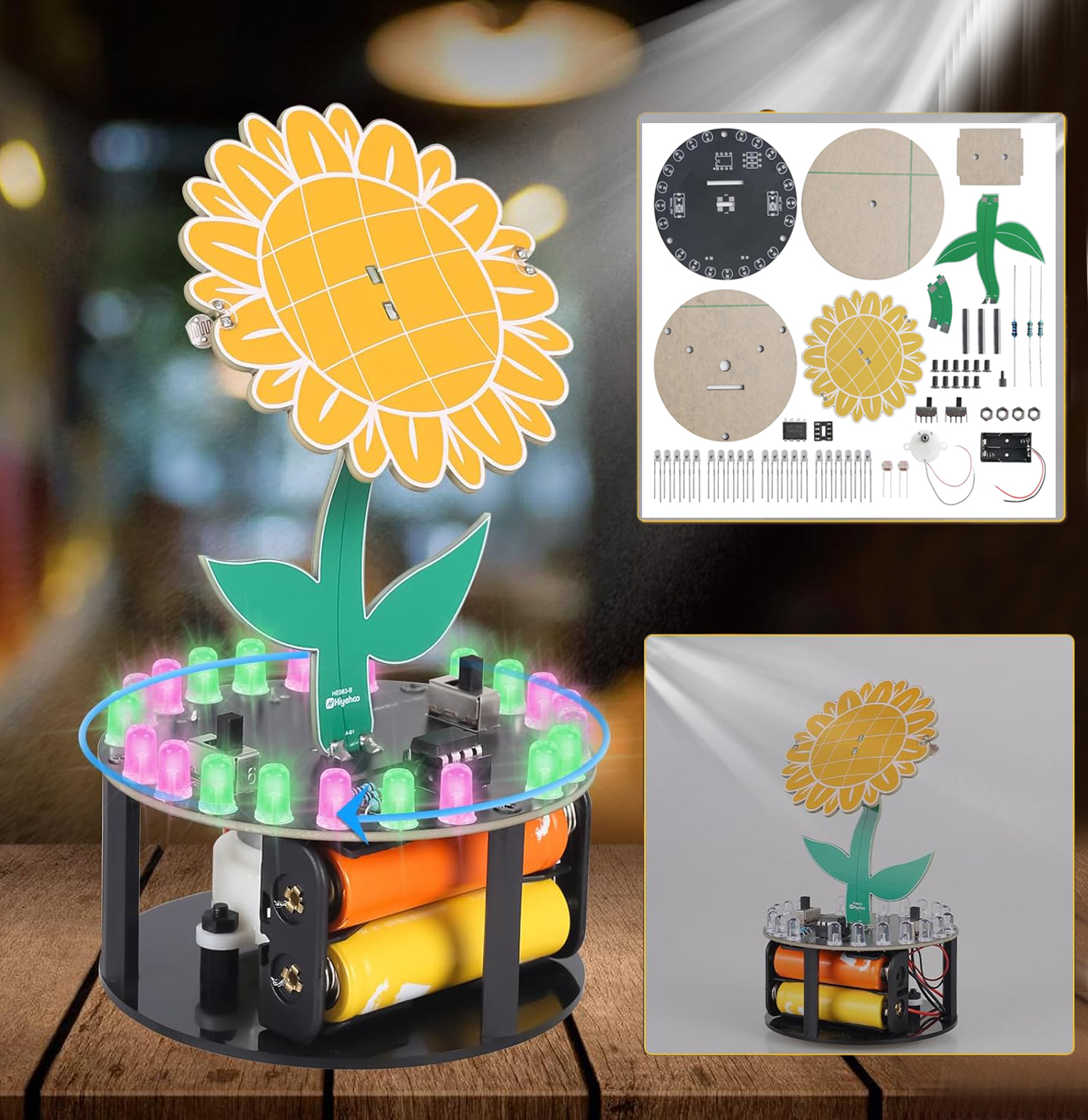Diy Electronics Projects For Adults - Light Chasing Sunflower Soldering Practice Kit