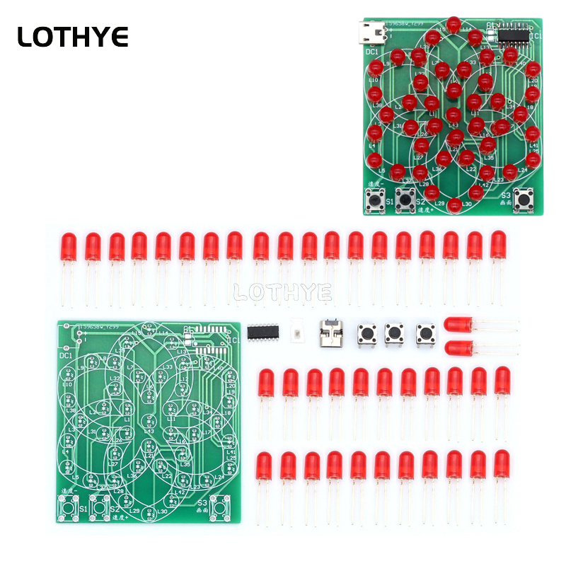 Diy Electronics Soldering Kit - 43 LED Multi Style Pattern Electronic
