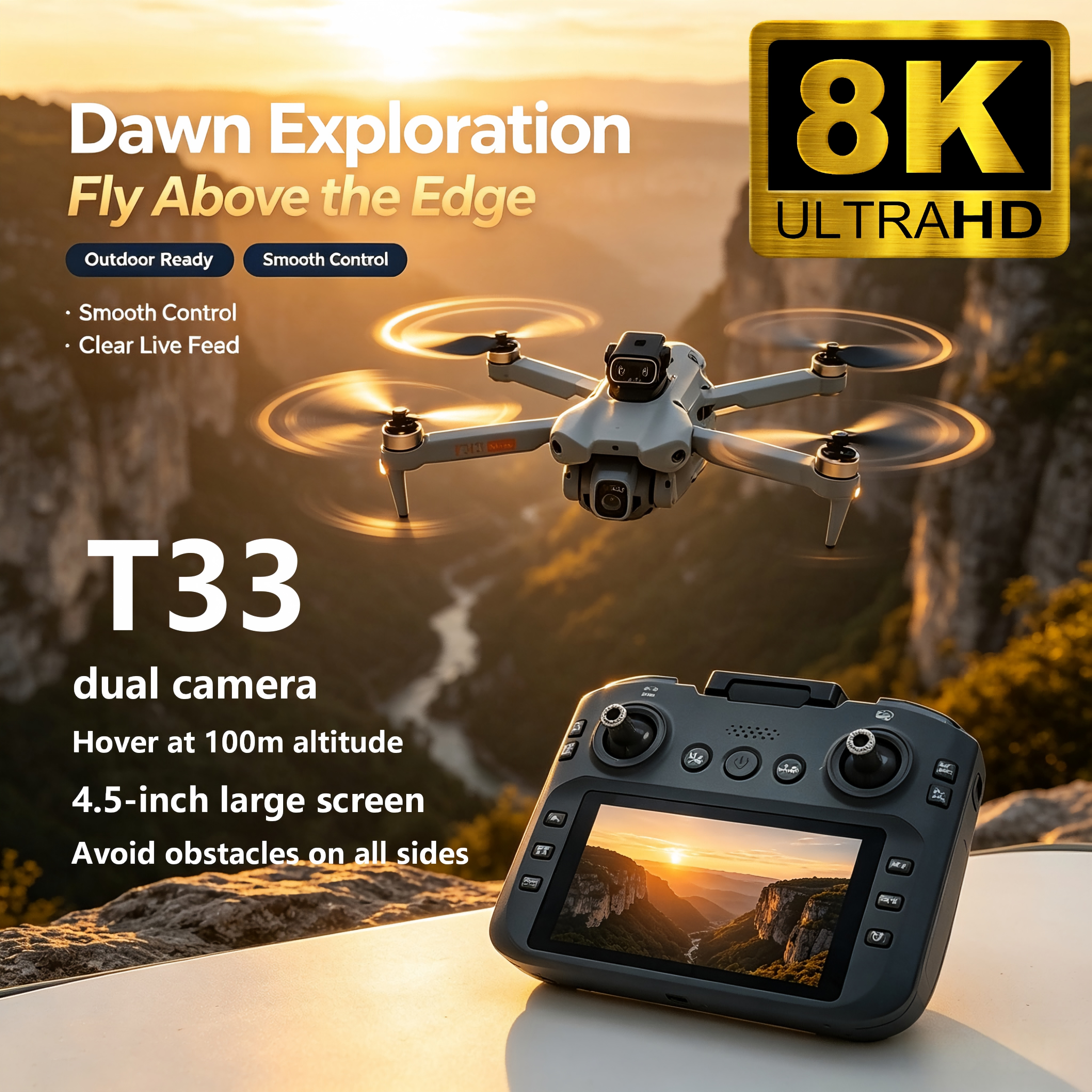 Diy Drone Electronics - Upgrade T33 Drone Aerial 8K HD