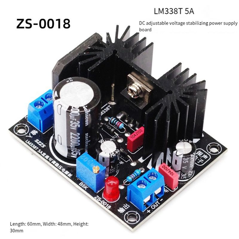 LM338 5A Output Adjustable Lin – обзор и цена Diy Electronics Board
