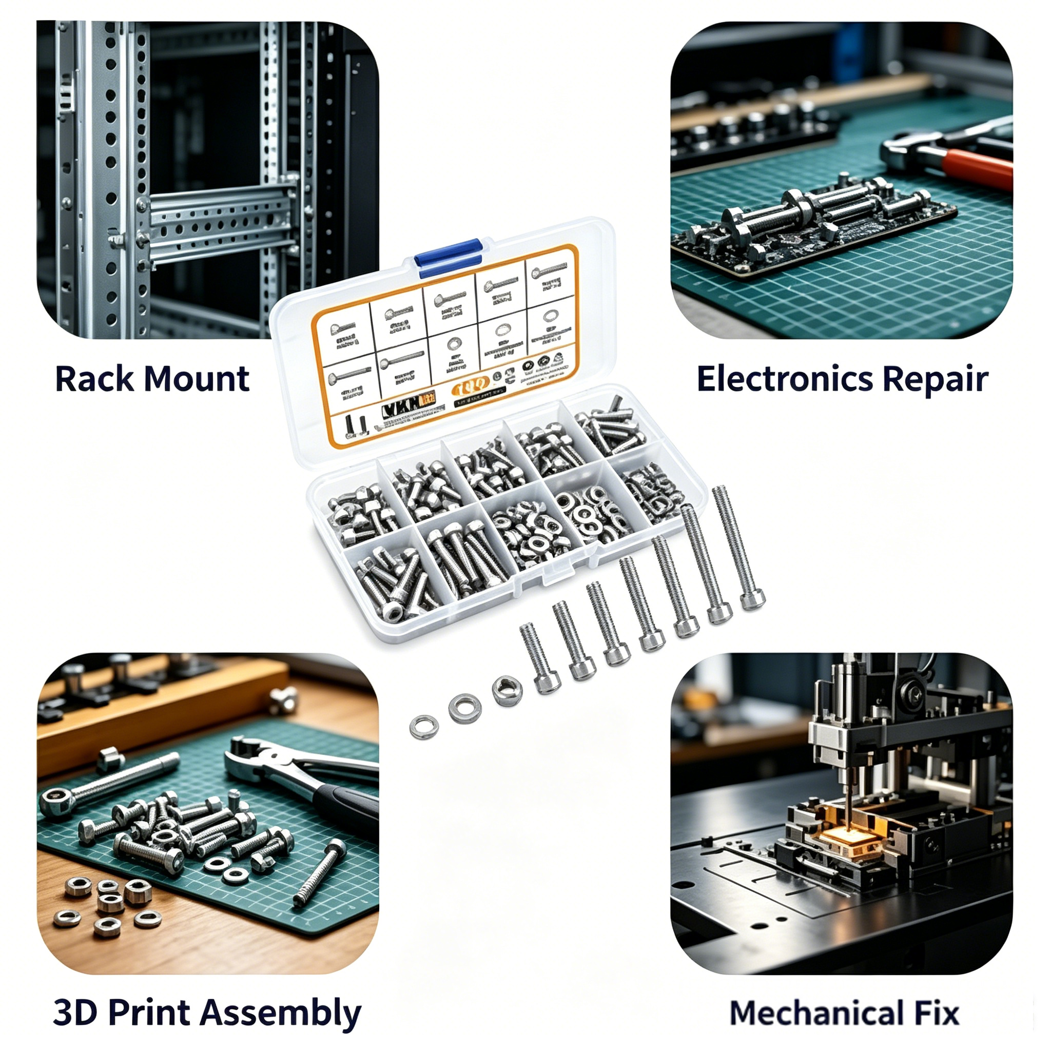 VKKM 190Pcs M4 M5 M6 Hex Socke – обзор и цена Diy Electronics Rack