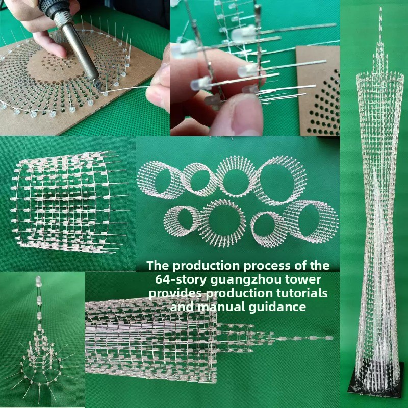 64 Layers Canton Tower DIY Ele – обзор и цена Diy Electronics Soldering Kit