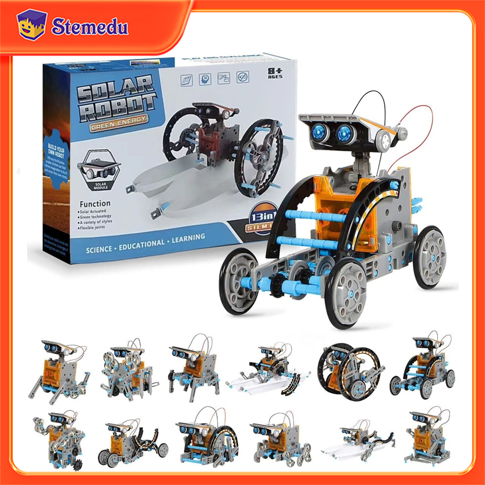 13 in 1 Solar Powered Robot Sc – обзор и цена Diy Electronics Kids