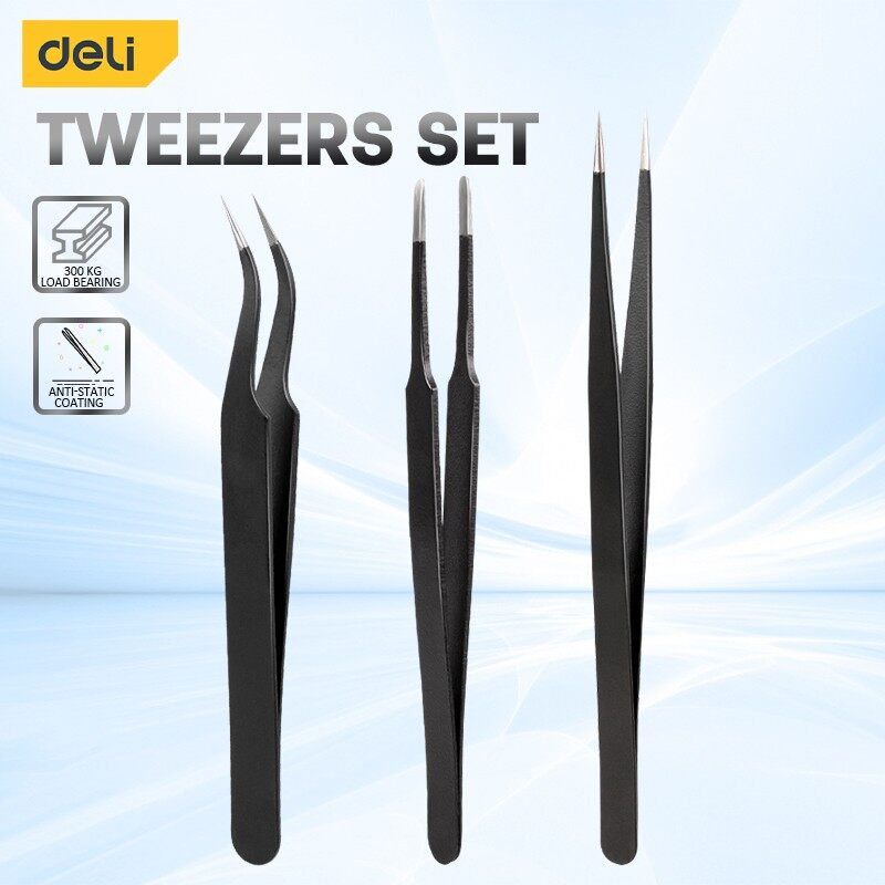 Deli 3PCS Tweezers Set Upgrade – обзор и цена Diy Electronics Soldering Kit