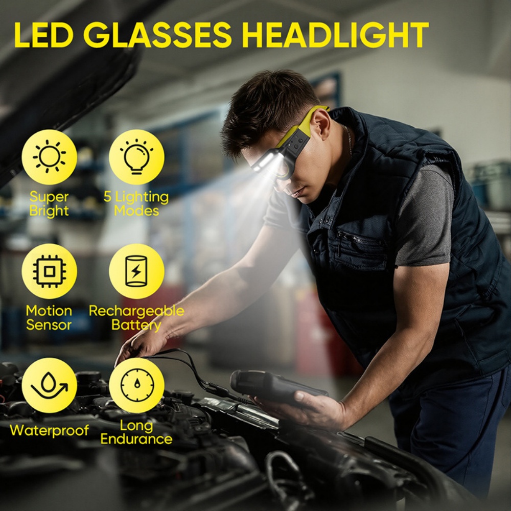LED Headlamp Glasses Rechargea – обзор и цена Ldr Light Sensor