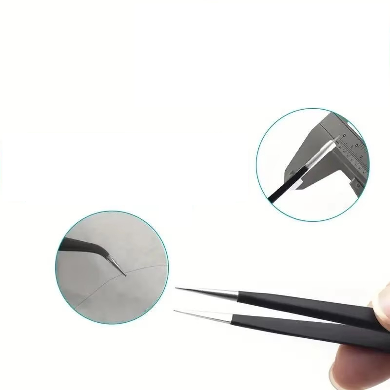 6pcs Precision Long Tweezers S – обзор и цена Diy Electronics Soldering Kit