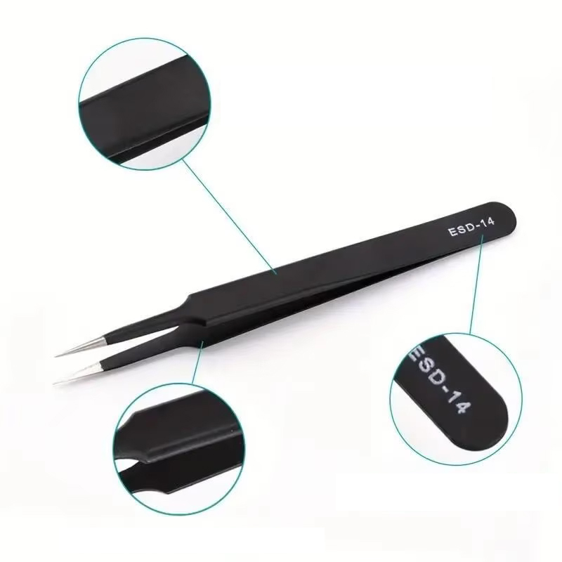 6pcs Precision Long Tweezers S – обзор и цена Diy Electronics Soldering Kit