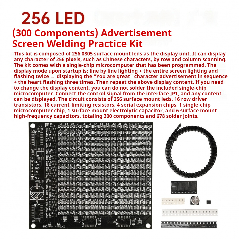64/256 LED SMD Dot Matrix Adve – обзор и цена Diy Electronics Soldering Kit